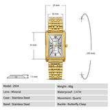 BERNY-Herren Quarz Quadrat Gold Uhr-2934 