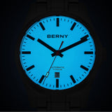 BERNY - Herren-Automatikuhr aus Titan mit Eisenbahn-Motiv - AMT258MS 