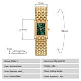 Berny-Reloj de oro cuadrado de cuarzo para mujer-2166L