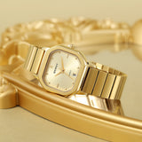 BERNY-Herren Quarz Quadrat Gold Uhr-2934 