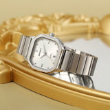 BERNY-Herren Quarz Quadrat Gold Uhr-2934 