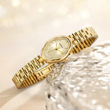 BERNY-Damen Quarz Tonneau Gold Uhr-2146L 
