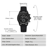 BERNY-Men Quartz Black Chronograph Watch-2826M-BLK
