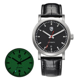 BERNY - Herren-Automatikuhr mit Vollleuchtfunktion, Eisenbahneruhr V4-AM158M 