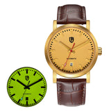 BERNY - Herren-Automatikuhr mit Vollleuchtfunktion, Eisenbahneruhr V4-AM158M 