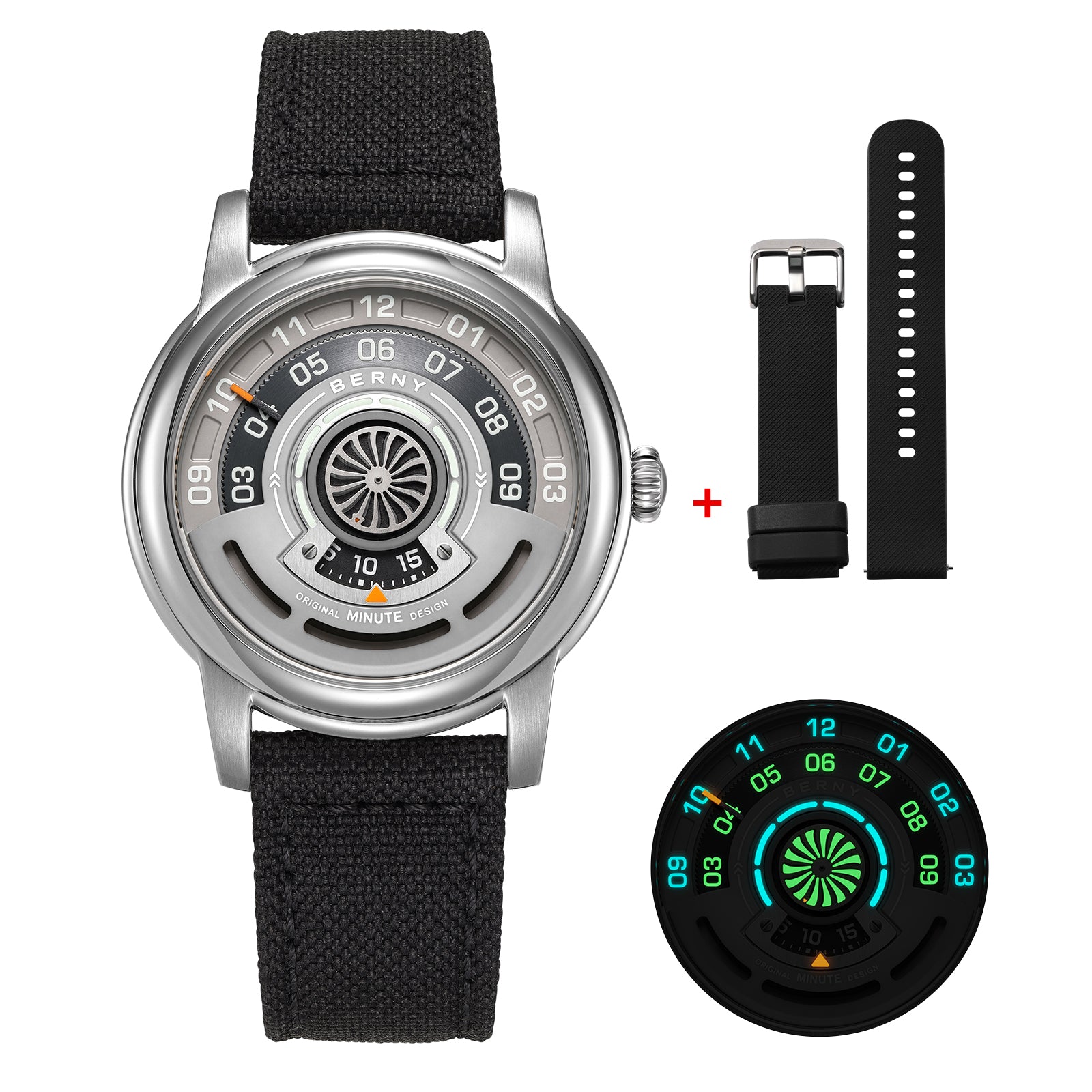 BERNY-Original Time-Display 36mm Unisex Automatic Watch-AM160L