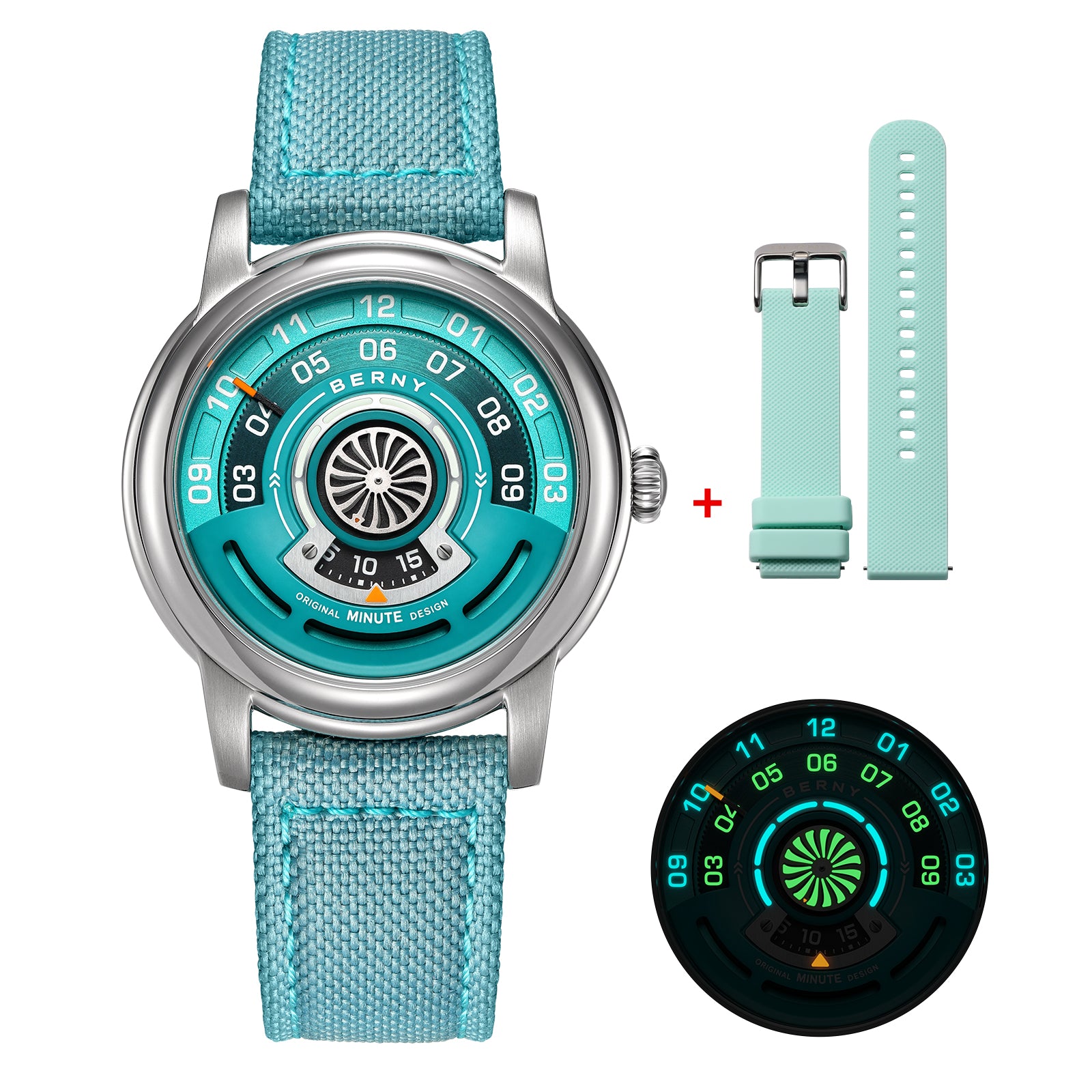 BERNY-Original Time-Display 36mm Unisex Automatic Watch-AM160L