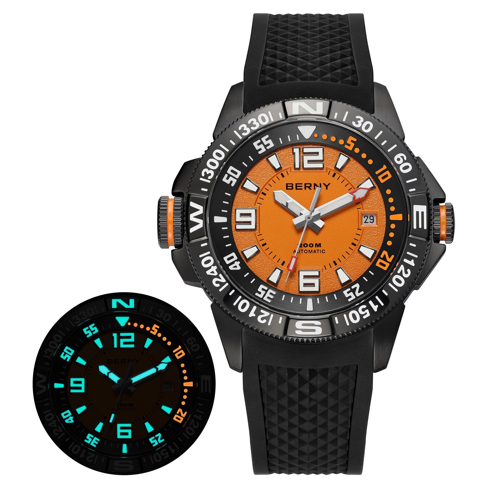 BERNY-Men Automatic Diver Watch-AM162M