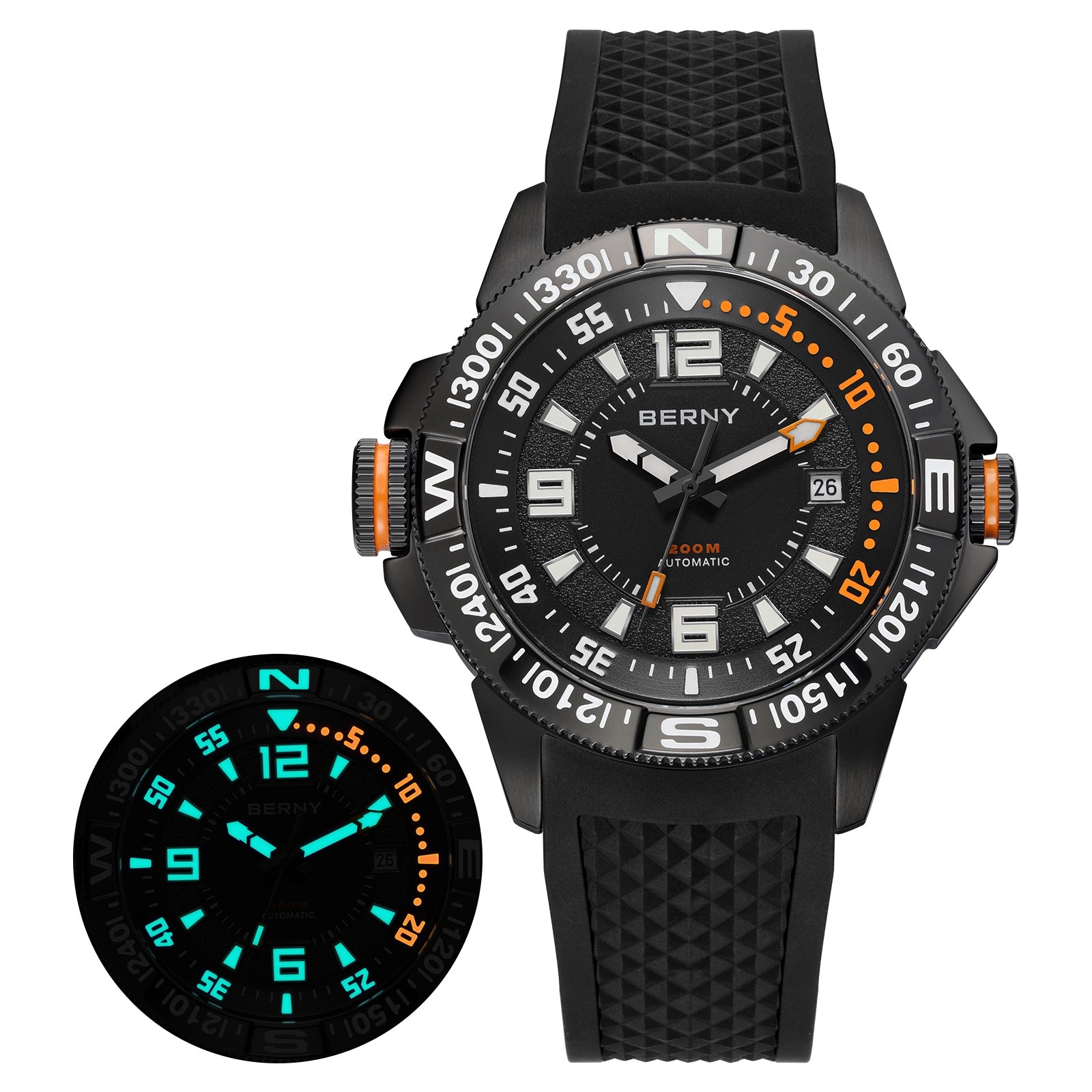 BERNY-Men Automatic Diver Watch-AM162M