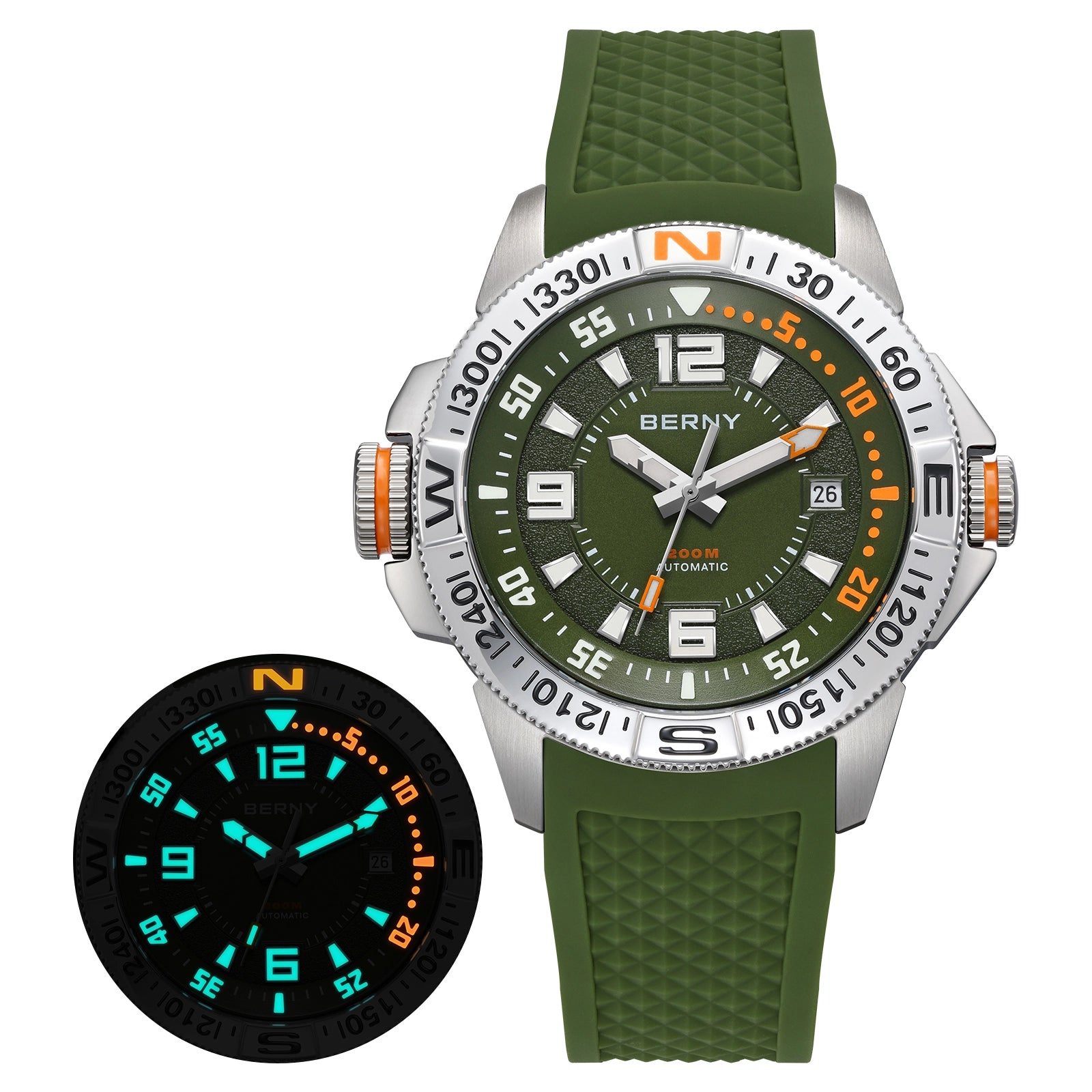 BERNY-Men Automatic Diver Watch-AM162M