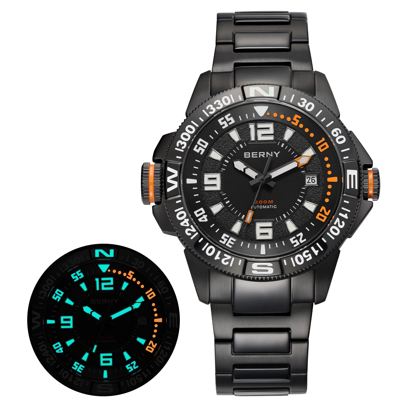 BERNY-Men Automatic Diver Watch-AM162MS