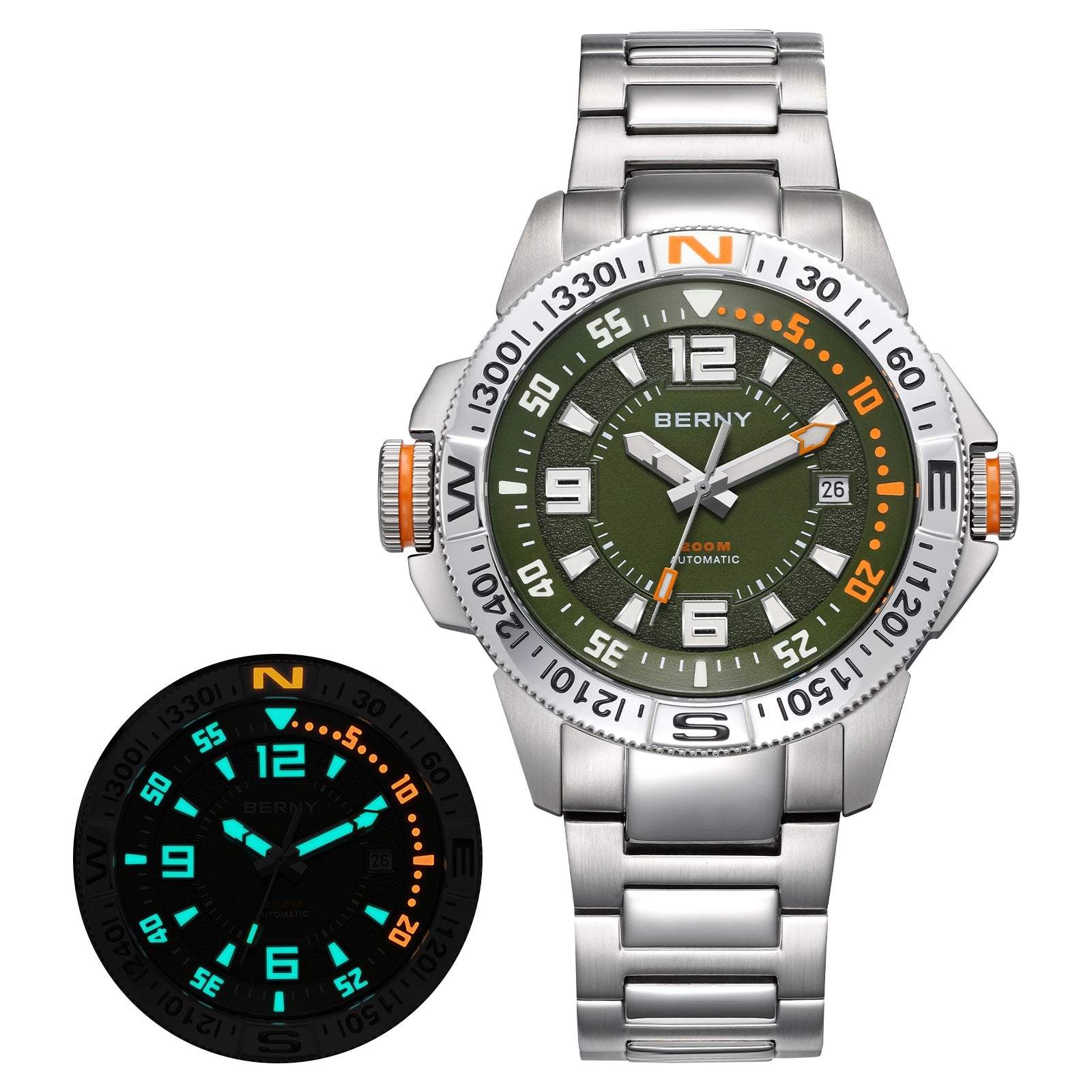 BERNY-Men Automatic Diver Watch-AM162MS