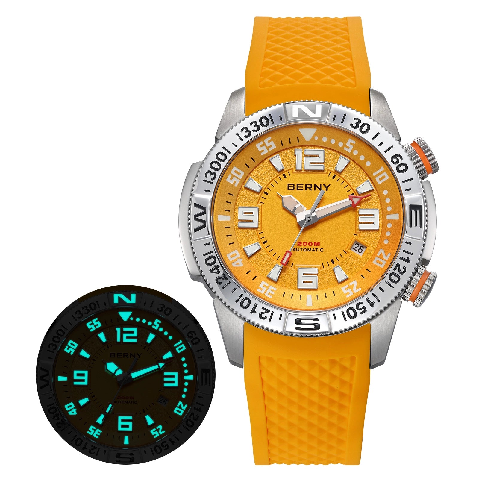 BERNY-Men Automatic Diver Watch-AM164M