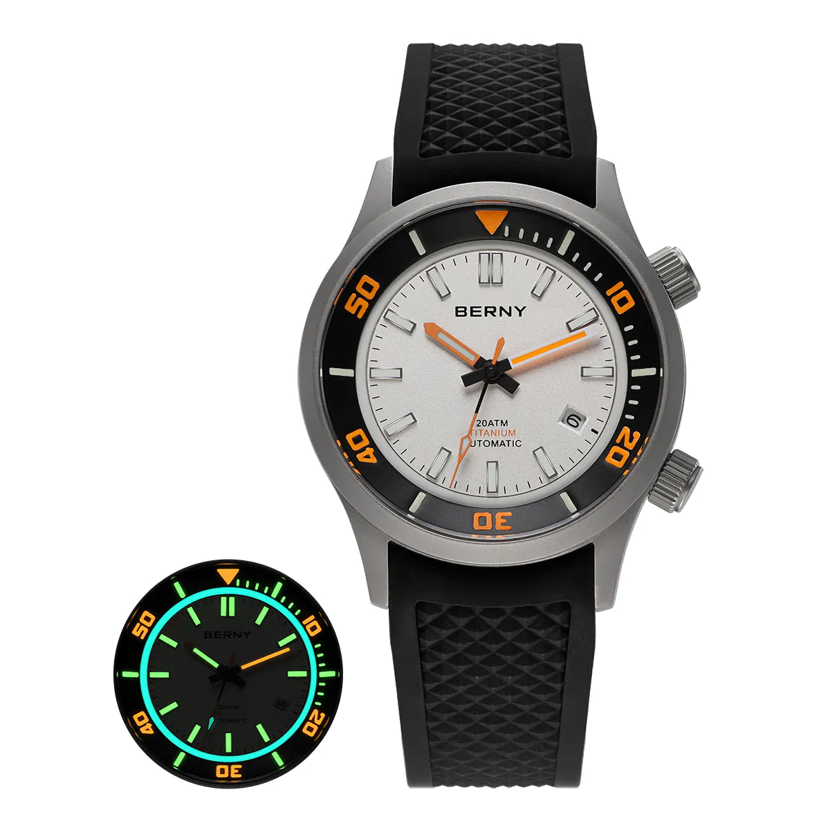 BERNY-Men Automatic Titanium Diver Watch-AMT149M