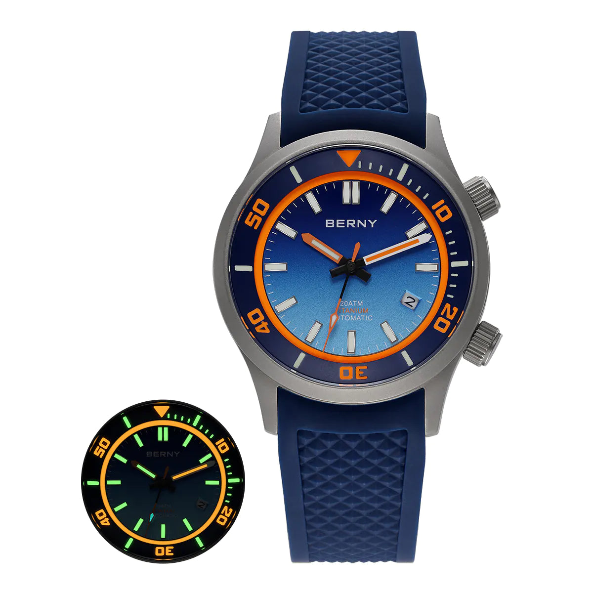 BERNY-Men Automatic Titanium Diver Watch-AMT149M