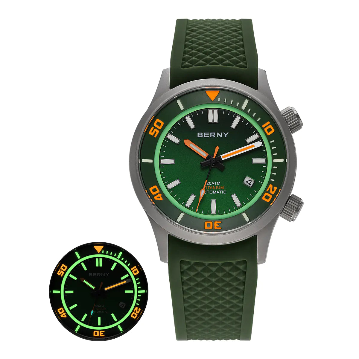 BERNY-Men Automatic Titanium Diver Watch-AMT149M