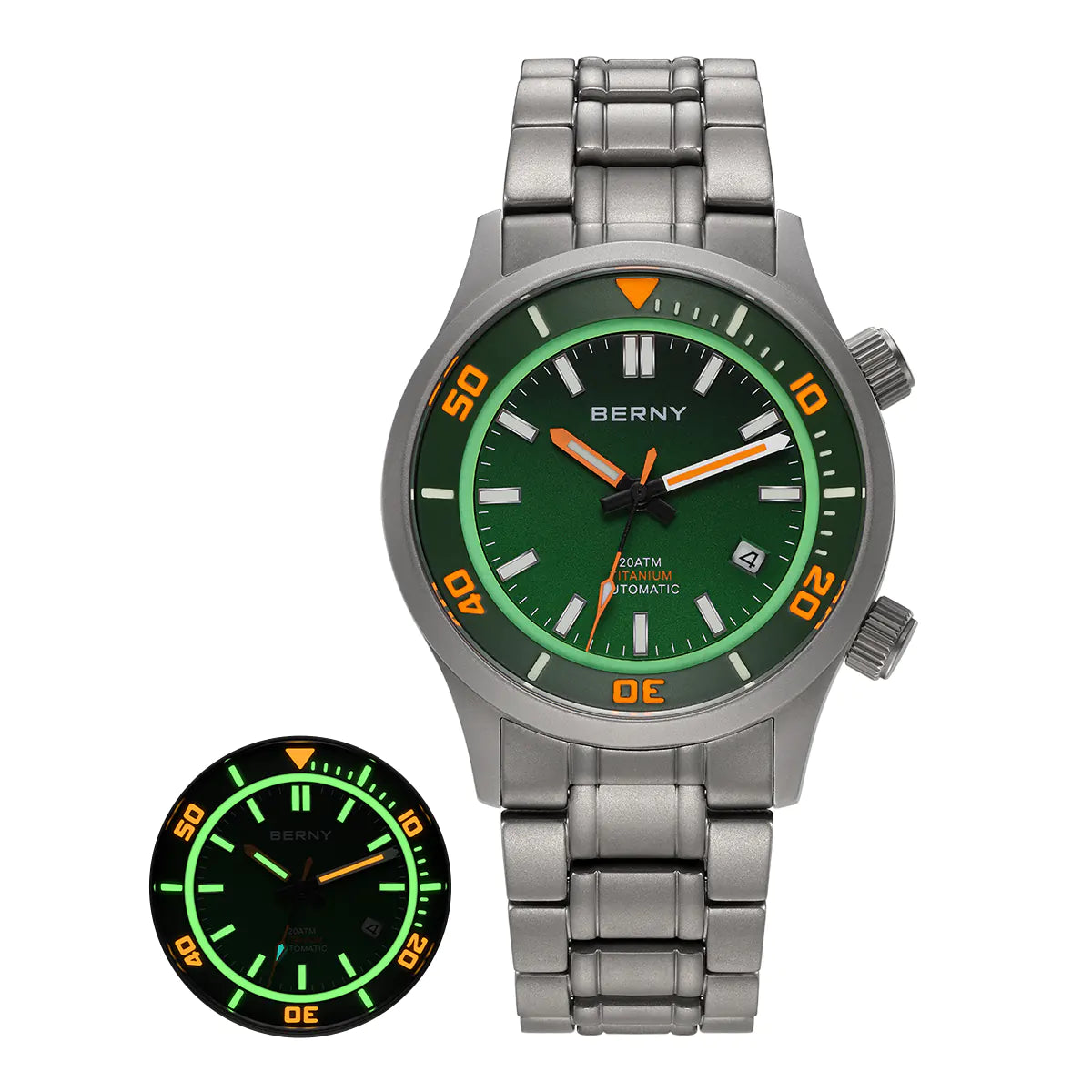 BERNY-Men Automatic Titanium Diver Watch-AMT149MS