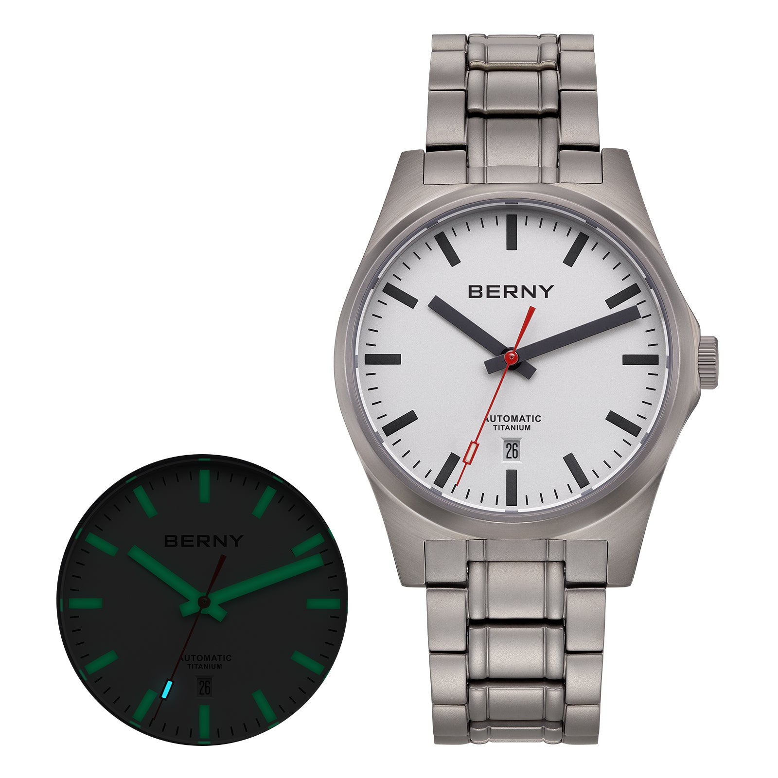 BERNY-Men Automatic Titanium Full-Lume Watch-AMT258MS