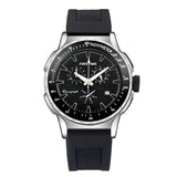 BERNY-2281M-A-SC | Stainless Steel Case | Black Dial | White Indices | Black Silicone Strap