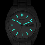 BERNY watch with super luminous pointer and scale guarantee visibility even in low light conditions