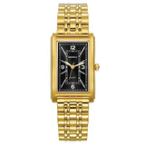 BERNY-Herren Quarz Quadrat Gold Uhr-2934 