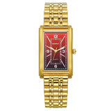 BERNY-Herren Quarz Quadrat Gold Uhr-2934 