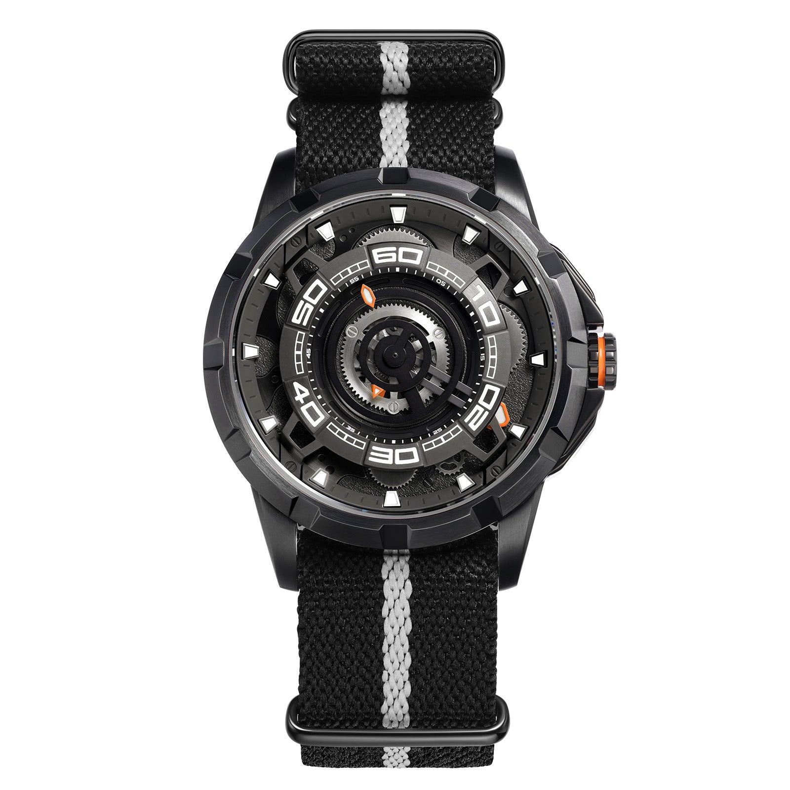 Men's Skeleton Mechanical Watch | Automatic Luxury Timepiece-AM198M-BLK