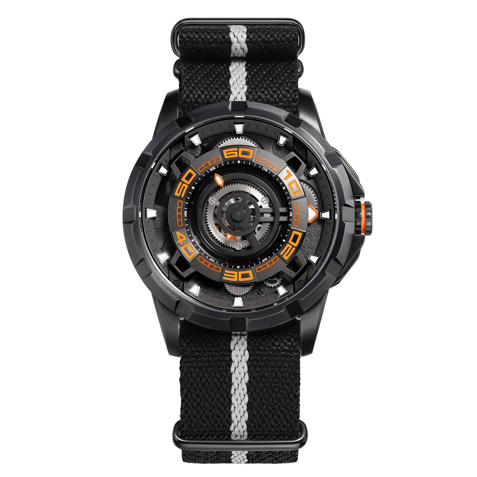 Men's Skeleton Mechanical Watch | Automatic Luxury Timepiece-AM198M-BLK