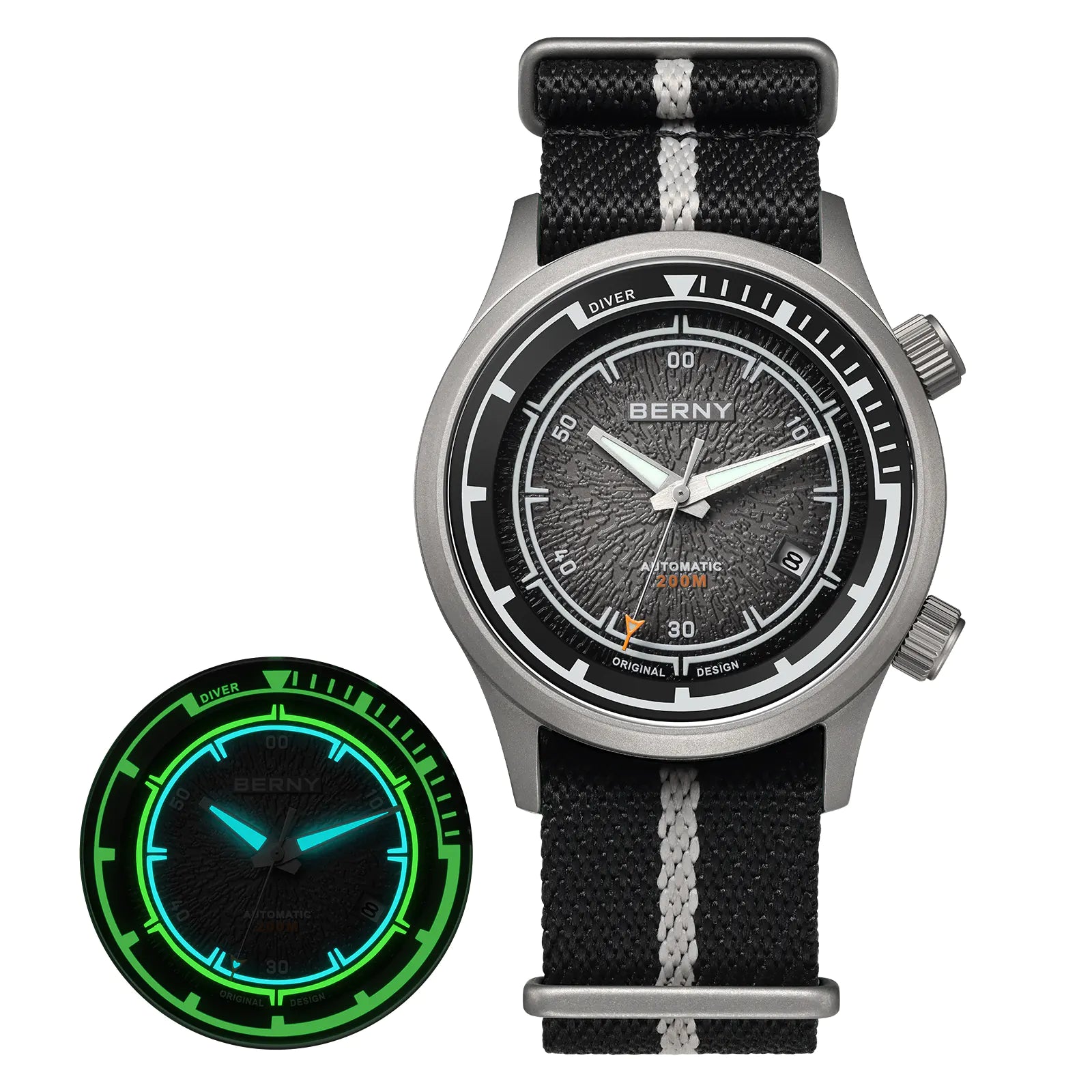 BERNY-Men Automatic Titanium Diver Watch-AMT159MNY