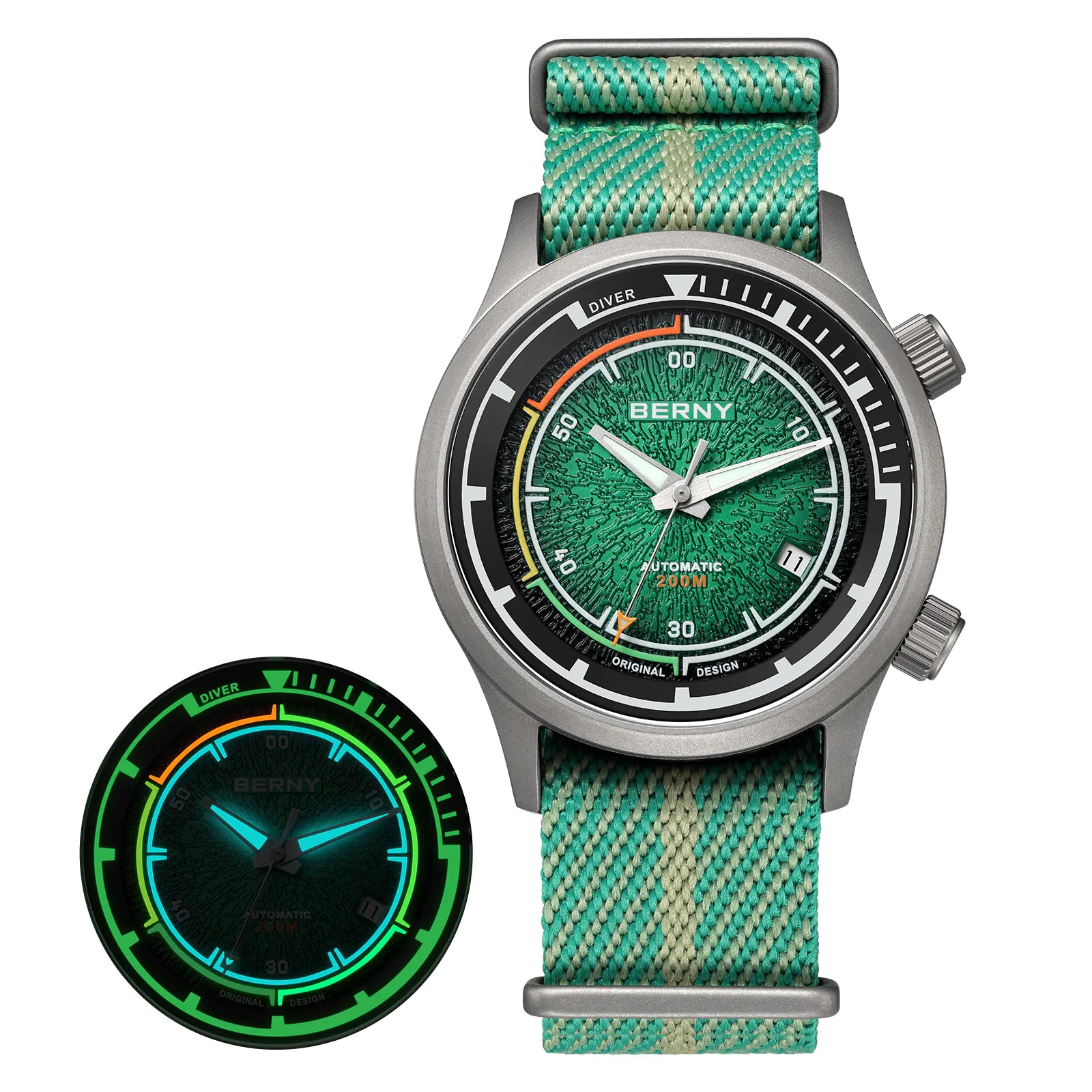 BERNY-Men Automatic Titanium Diver Watch-AMT159MNY