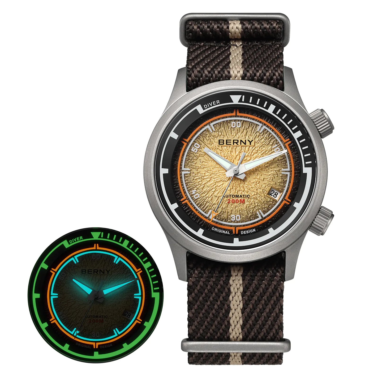 BERNY-Men Automatic Titanium Diver Watch-AMT159MNY