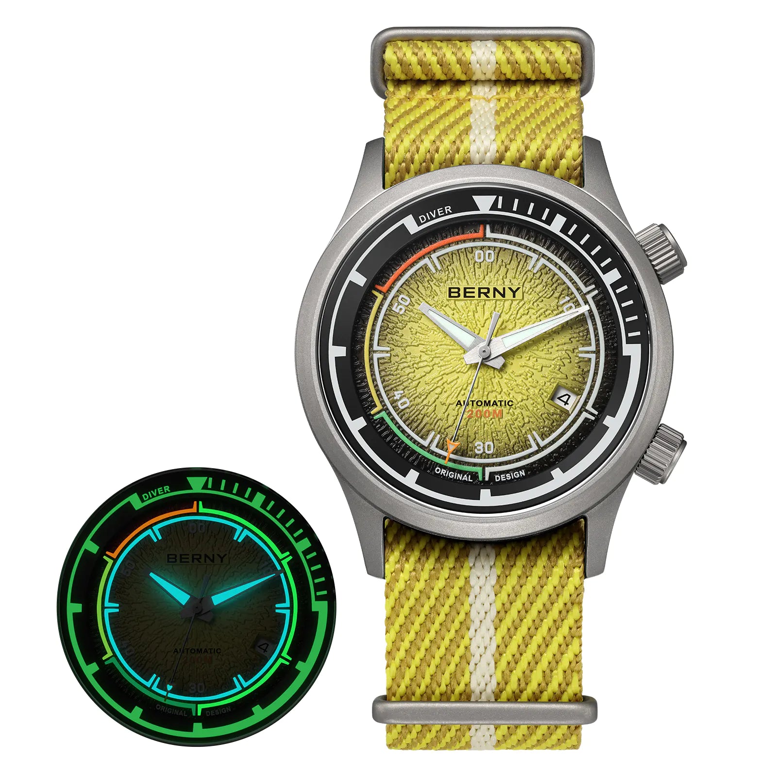 BERNY-Men Automatic Titanium Diver Watch-AMT159MNY