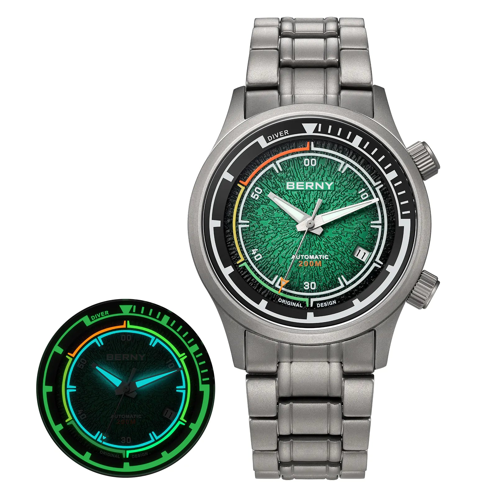 BERNY-Men Automatic Titanium Diver Watch-AMT159MS