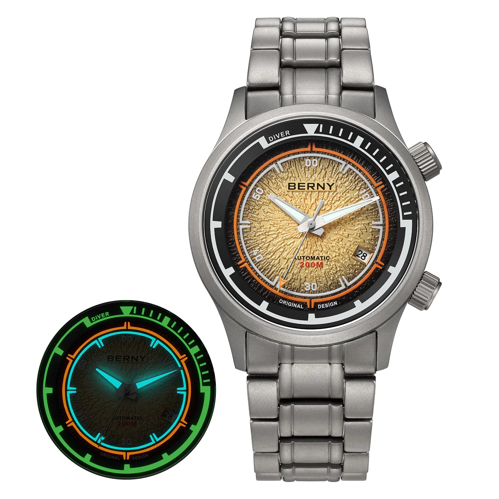 BERNY-Men Automatic Titanium Diver Watch-AMT159MS