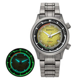 BERNY AMT159MS diving wristwatch with coral textured yellow dial and glow-in-the-dark luminous feature