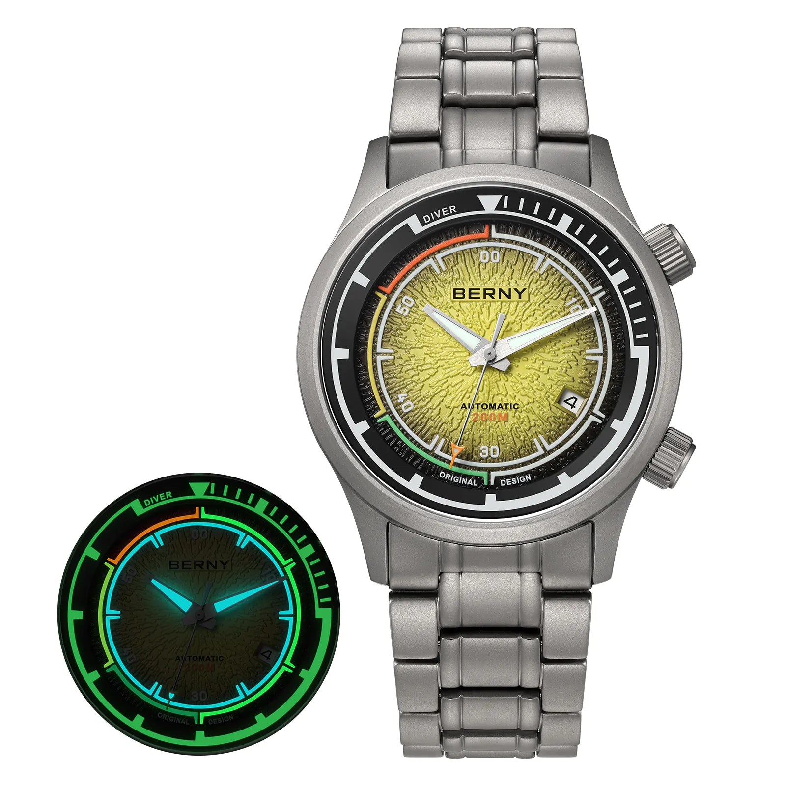 BERNY-Men Automatic Titanium Diver Watch-AMT159MS