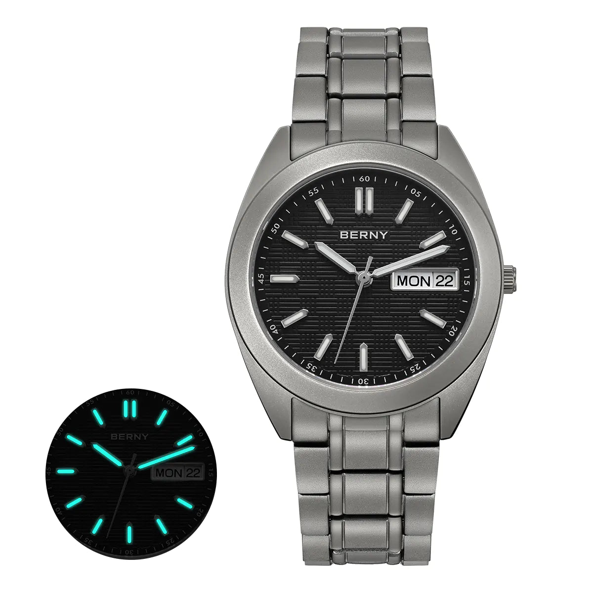 BERNY-Men Quartz Titanium Dress Watch-T2597MS