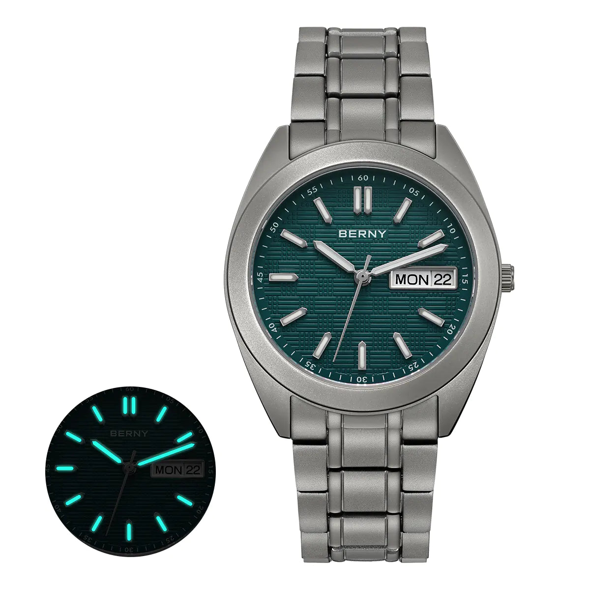 BERNY-Men Quartz Titanium Dress Watch-T2597MS