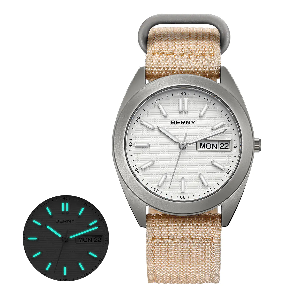 BERNY-Men Quartz Titanium Dress Watch-T2597M