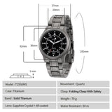 BERNY-Men Quartz Titanium Field Watch-T2566MS