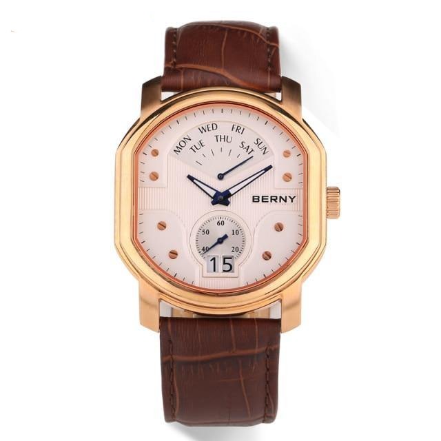 Berny-Men Quartz Tonneau Classic Watch-2707M - BERNY® WATCH Official Store